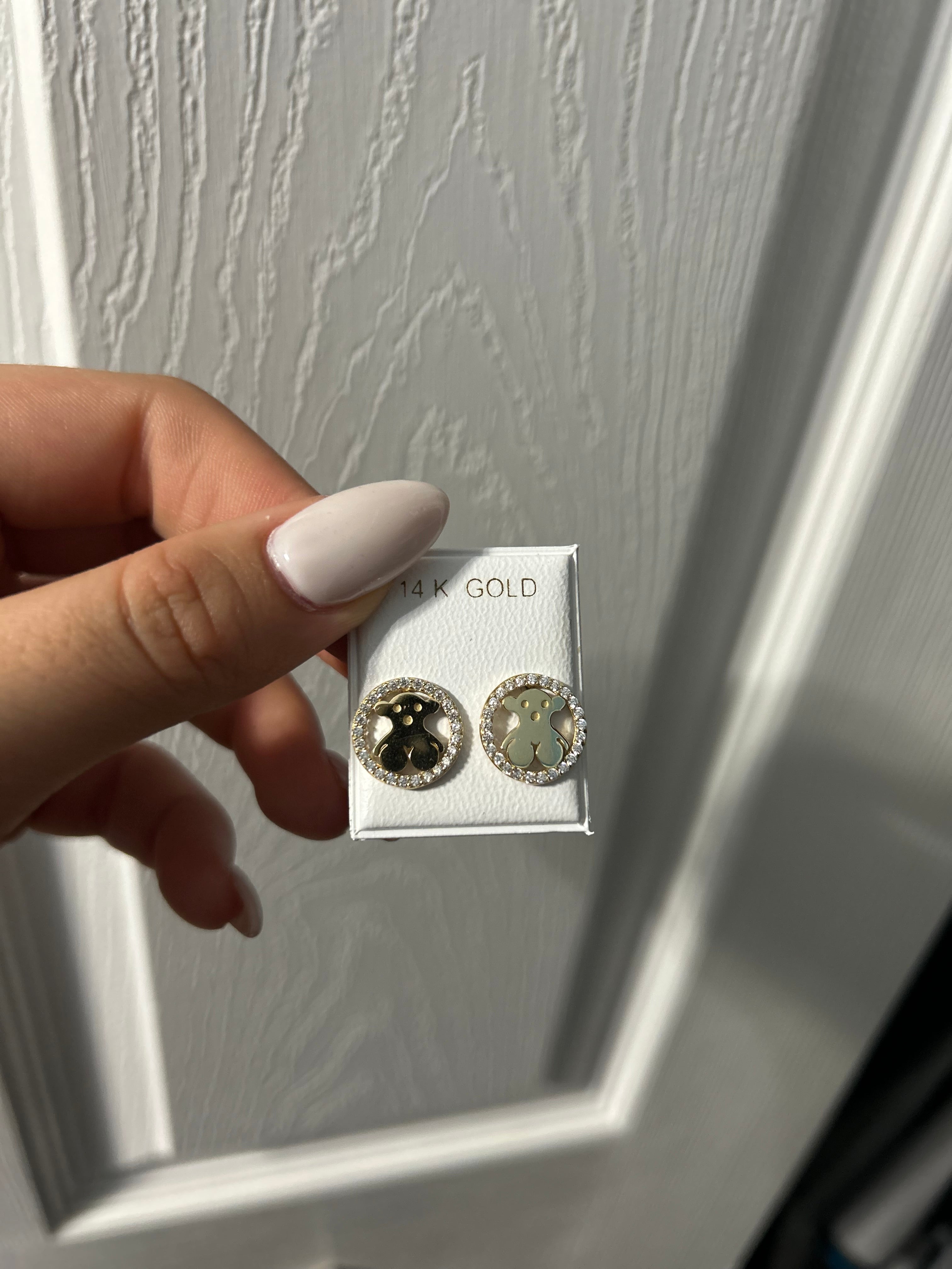 14K Bear Earrings