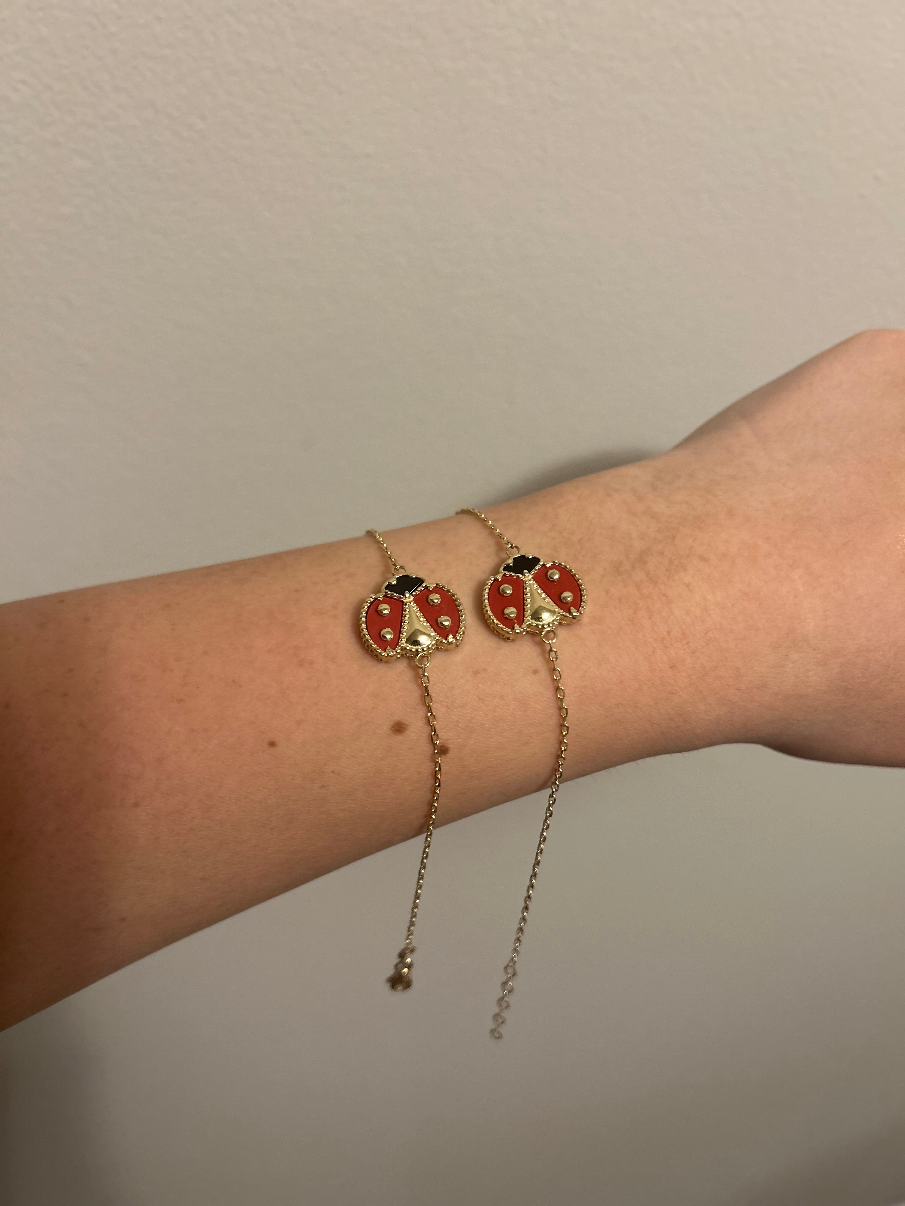 14K Ladybug Bracelet