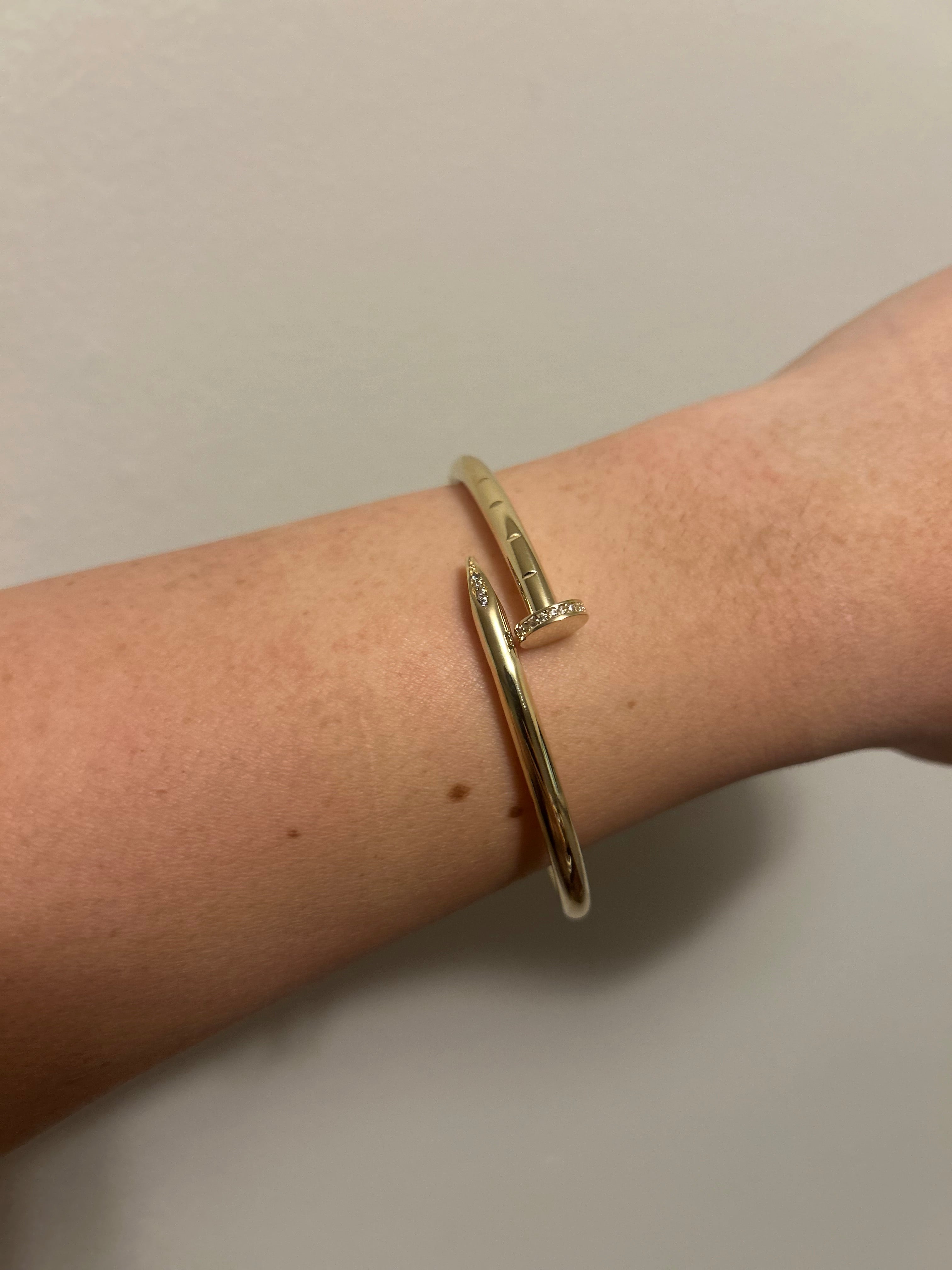 14K Nail Bangle Bracelet