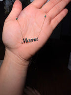 Mama Script Necklace 14K