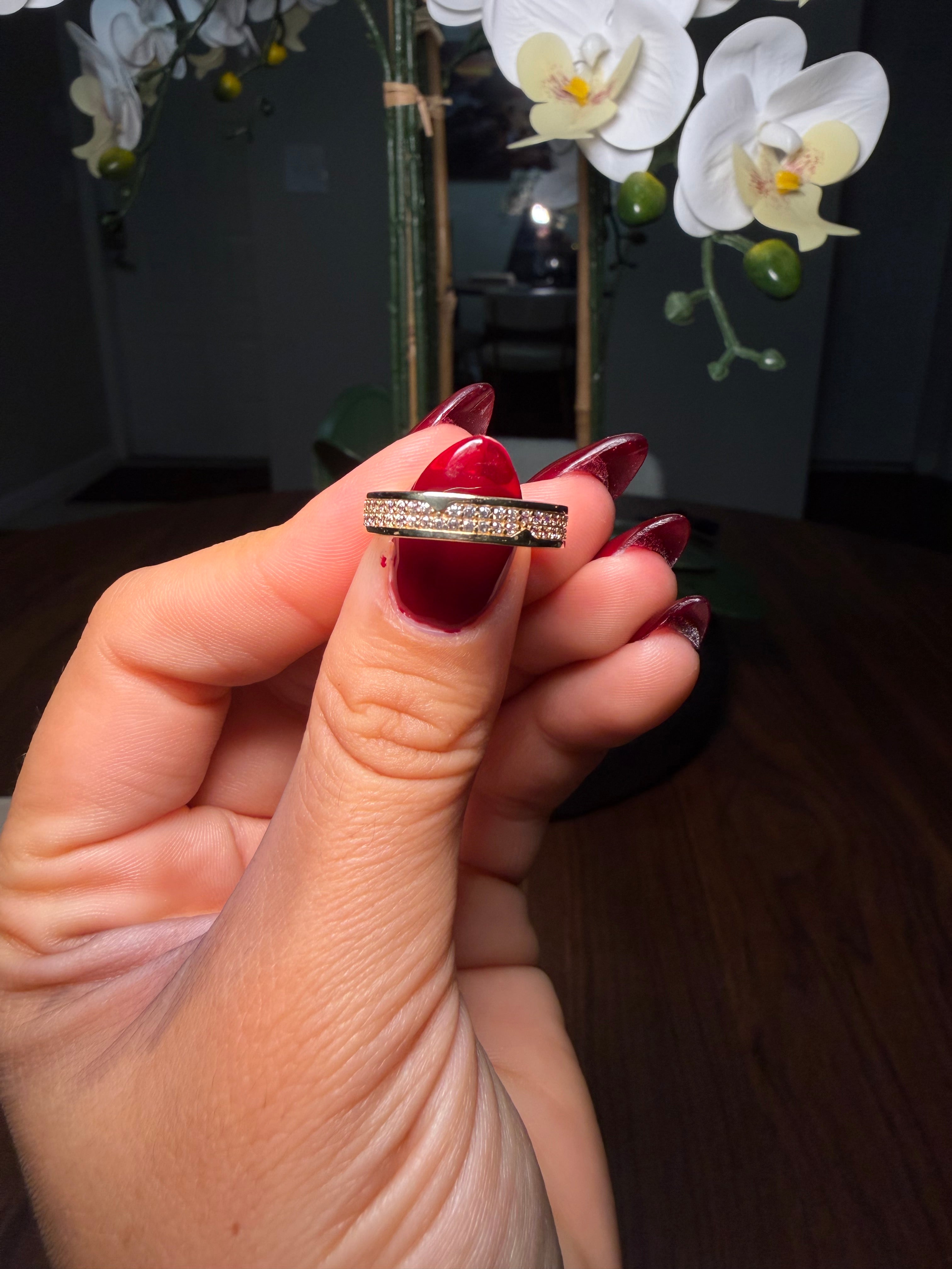 Double Row Stone Band 10K