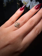Gold Bypass Teardrop Ring 10K