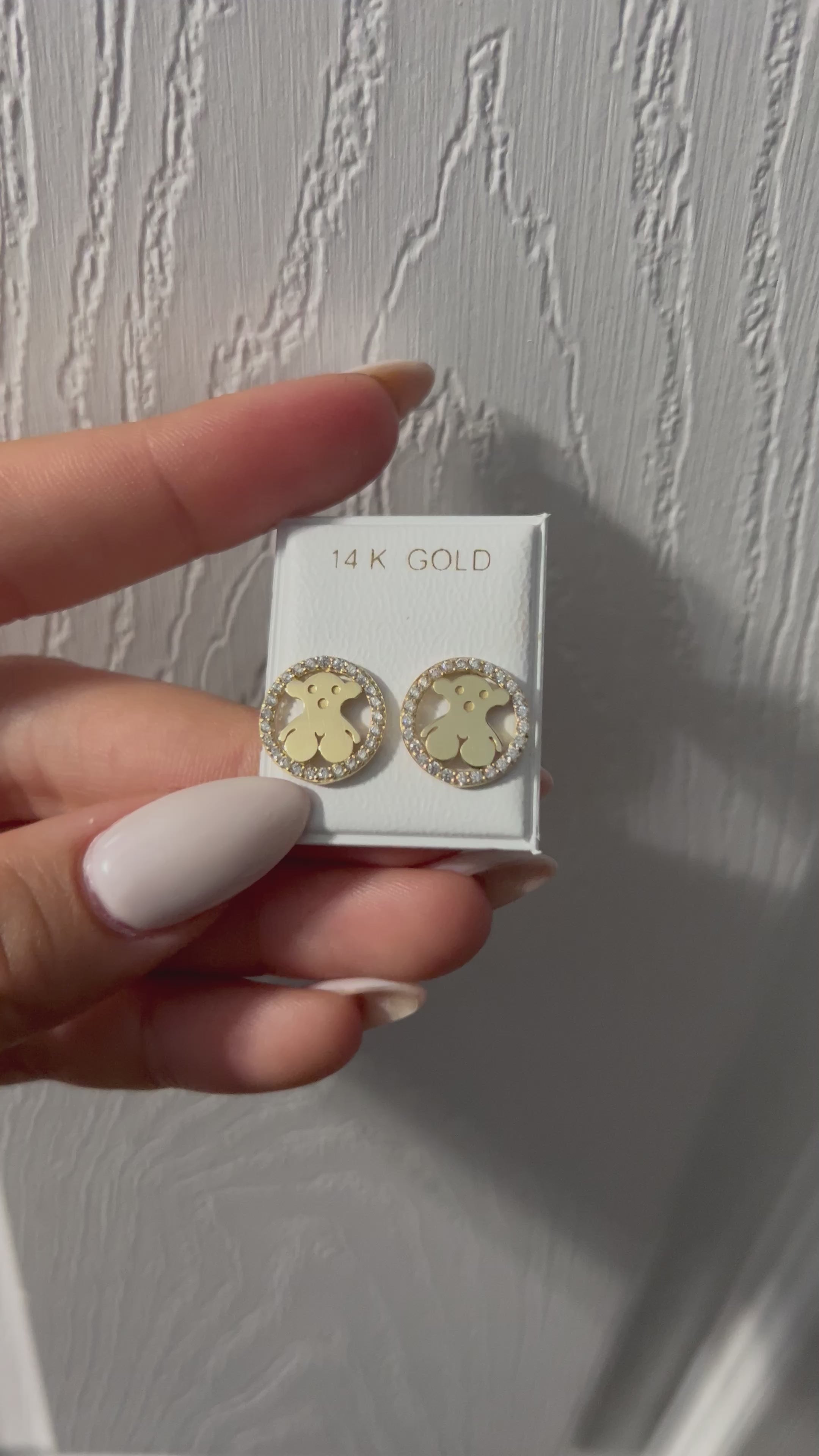 14K Bear Earrings